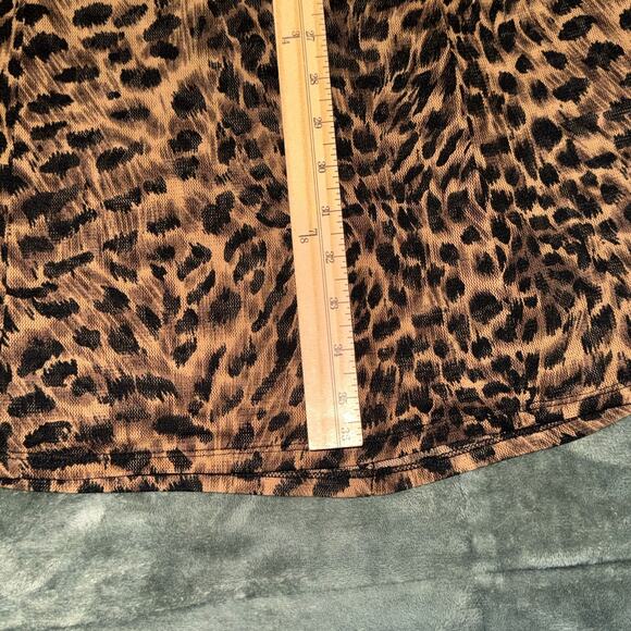 Chemise Halter Dress Women’s Medium Brown Black Leopard Print Lace Lingerie Slip - Picture 6 of 7